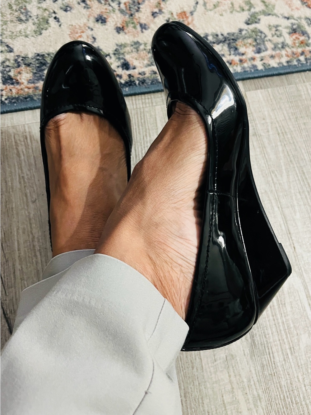 Giani Bernini Black Patent Semiwages